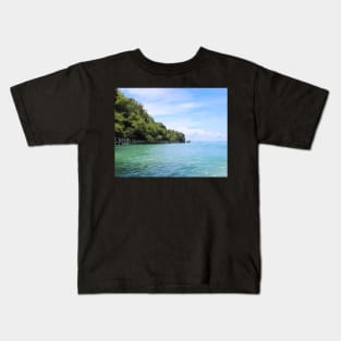 Pier over crystal clear water Kids T-Shirt